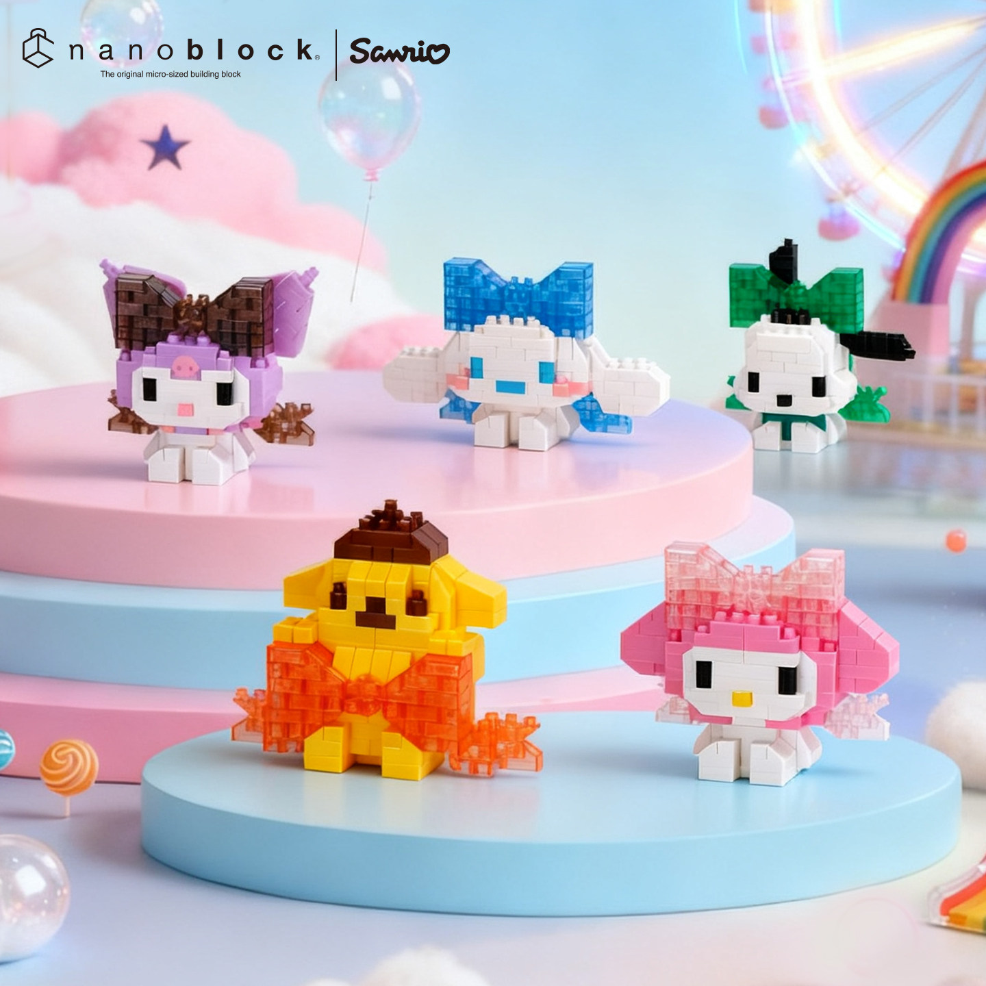Model Kit Anime Girl - Nanoblock Sanrio Micro-Bausteine, Original Big Ribbon