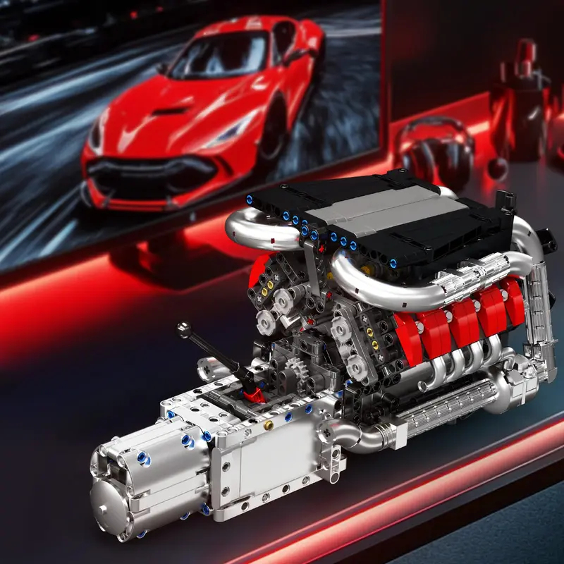Model Kit V8 Engine - Mould King 10203 1169-teiliger Supersportwagen V8-Motor