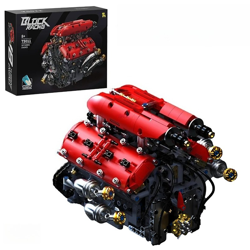 Model Kit V8 Engine - T5011 1370-teiliger Simulierter V8-Turbomotor Modellbausatz Elektrisch