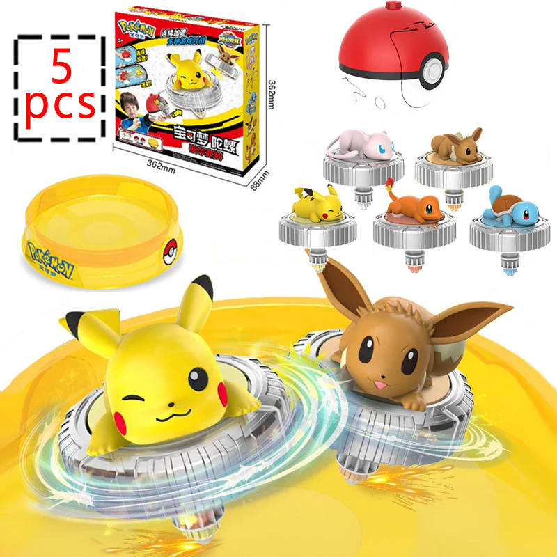 Model Kit Eevee - 5 Stück Pokemon Rotierende Kreisel-Spielzeuge, Original
