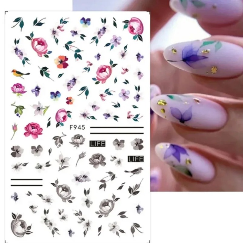 Bunte Blume 3D Nagel Aufkleber – Waterslide Decal Paper Bewertung und Preis