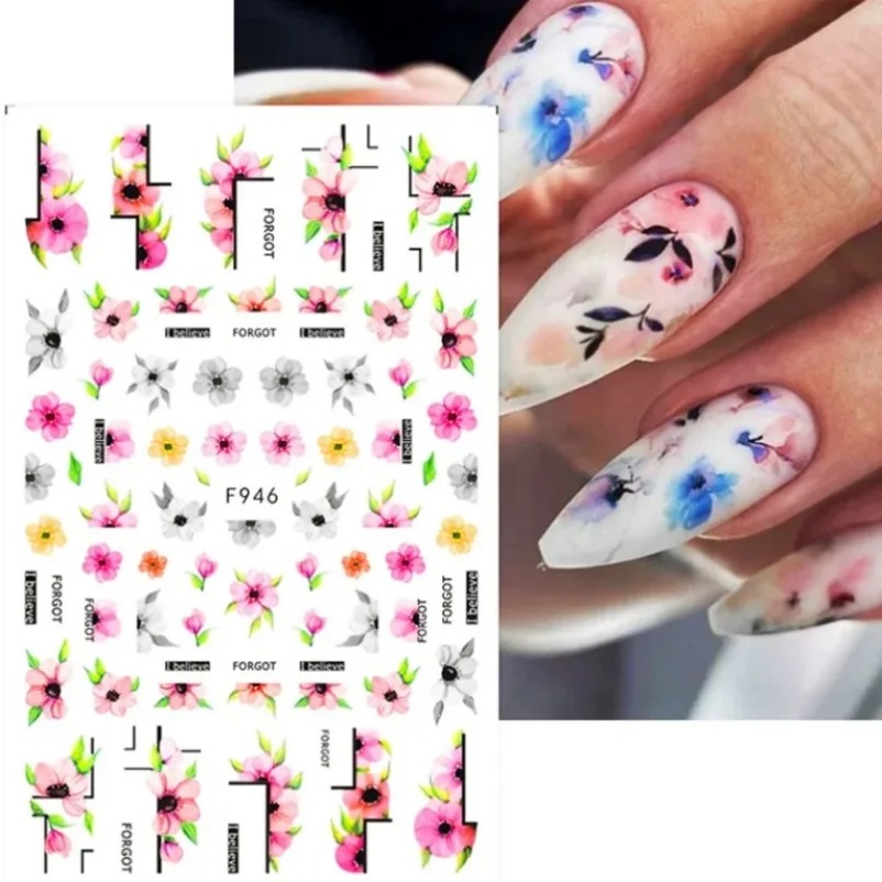Bunte Blume 3D Nagel Aufkleber – Waterslide Decal Paper Bewertung und Preis